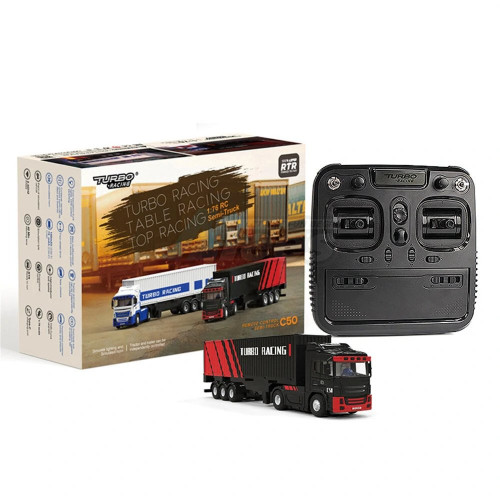 Turbo Racing Miscellaneous All 1:76 C50 COMBO Mini RC Trailer Full Set Black
