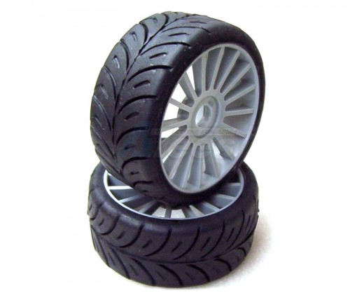 Xceed Miscellaneous All Xceed (#102506) Rally Game 1/8 Tire /Wheel Grey 17MM Soft (2)