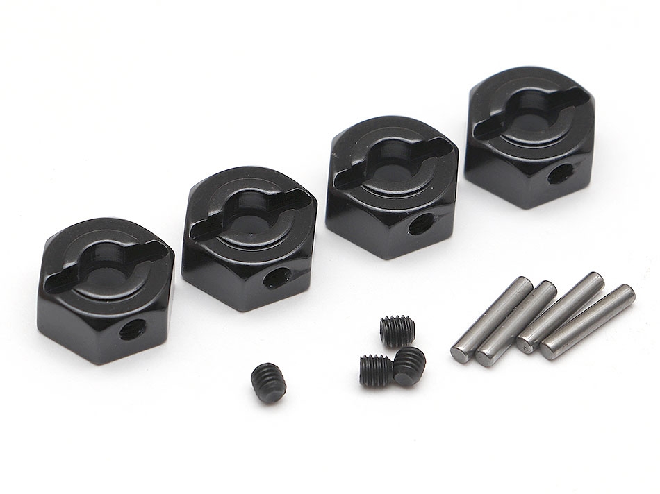 Boom Racing 12mm Aluminum Wheel Hex Adapters (5mm Wide) w/ Steel