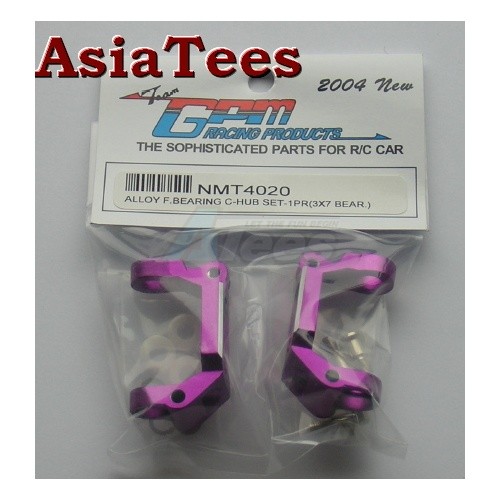GPM Racing HPI Nitro MT Aluminum Front Bearing C-Hubs Set Purple