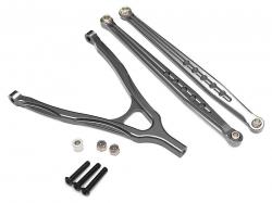Axial SCX10 Aluminum Front Lower Chassis Linkage and Upper Y-Arm - 1 Set Gun Metal by Boom Racing
