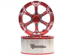 Miscellaneous All Gemini™ 1.9 High Mass Beadlock Aluminum Wheels Spoke-6 (2) Red by Team Raffee Co.