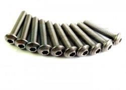 KM Racing H-K1 Button Head M3x15mm (Titanium Screws Set) 10pcs by KM Racing