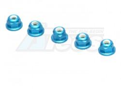 Miscellaneous All 3MM Alum. Flanged Locknut Blue (5) by Speedmind